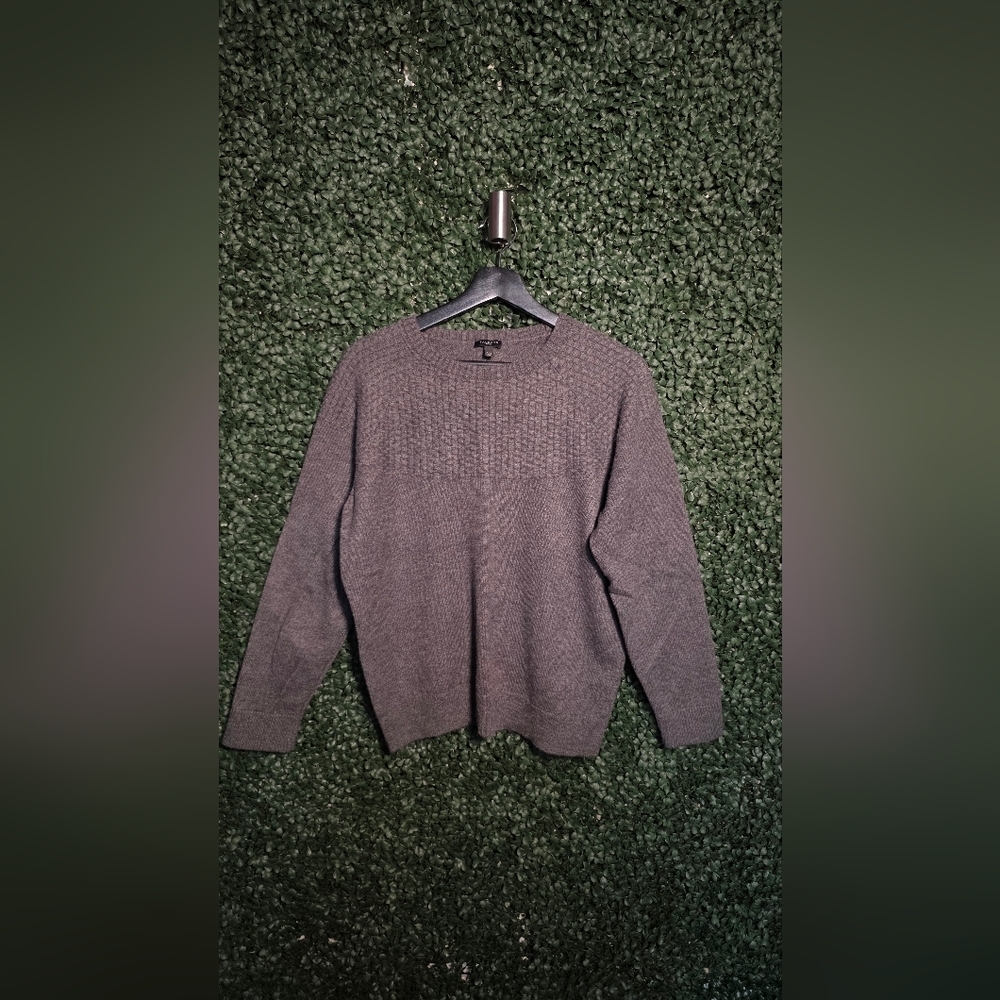 Talbots Gray Textured Crew Neck Sweater